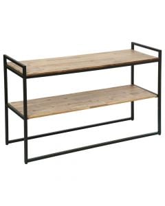 Multifunctional shelf, Edena, metal/wood, brown/black, 120x40xH75cm