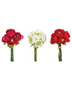 Lule artificiale, Roses, poliester/polietilen, shumëngjyrësh, 12xH22.5 cm