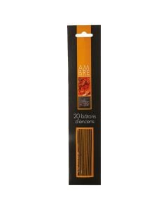 Air freshener, 20 sticks, aroma of amber, oil/ wood, brown, 0.2xH25 cm