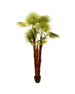 Lule artificiale, Palm Tree, në vazo, poliester/metal/bambu, jeshile/kafe, 110x110xH190cm
