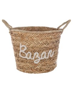 Organization basket, woven, sea straw, brown, 41xH37cm