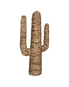 Decorative object, Cactus, hyacinth straw, brown, 38.5x16.5xH75cm