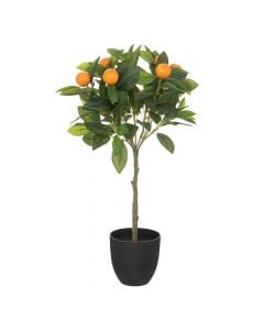Lule artificiale, Orange, në vazo, polietilen/çimento, 35xH62 cm