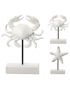 Decorative object, Sea animal, polystone, white, 15x5xH22.5 cm