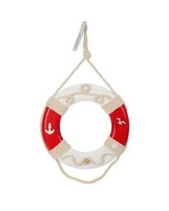 Sea decoration, wooden, red/white, 30x4x55 cm