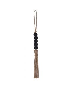 Decorative hanging, wooden/rope, natural/black, 30 cm