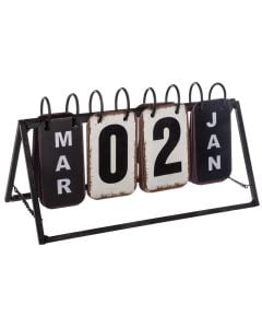 Table calendar, Vintage, metal, black, 27x12xH14 cm