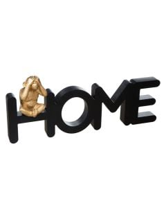Objekt dekorativ, Home, mdf, e zezë, 37.3x16xH6 cm