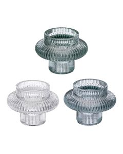 Mbajtëse qiriri, set 3 copë, qelq, të ndryshme, 8x8xH6 cm