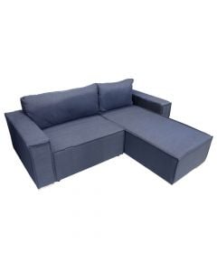 Corner sofa, Flexy, universal, wooden structure, textile upholstery, metal legs, textile upholstery, blue, 223x183x85 cm