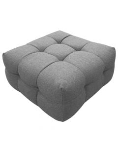 Pouf, Amsterdam, textile upholstery, grey, 90x90xH45 cm