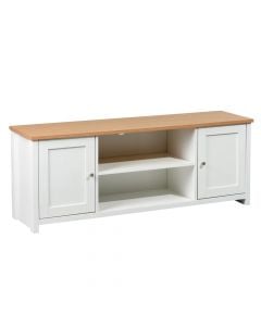 TV cabinet, Favre, melamine, white/brown, 130x35.5xH49.5 cm