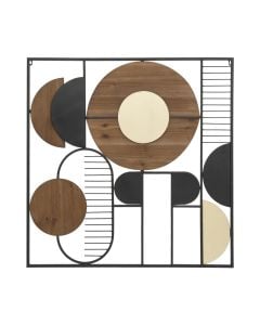 Dekorues muri, Aenor, metalike/druri, shumëngjyrëshe, 70x70 cm