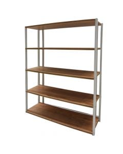 Multifuncional shelf, Carnival, 5 shelves, melamine/metal, brown/white, 90x30xH120 cm