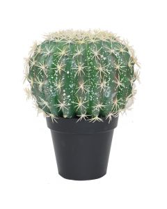Lule artificiale, Cactus Bonsai, në vazo, plastike, jeshile, 25 cm