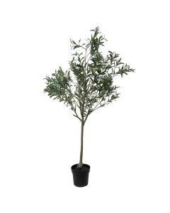 Artificial tree, Olive, in pot, plastic, green, 131 cm
