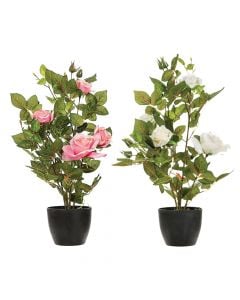 Lule artificiale, Rose, në vazo, plastike, shumëngjyrëshe, 50 cm
