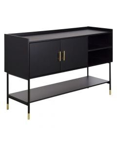 Console table, Tedy, mdf, black/golden, 120x40xH80 cm