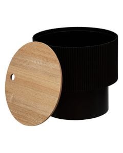 Tavolinë anësore, Enola, Mdf, e zezë, D38.5 xH35cm