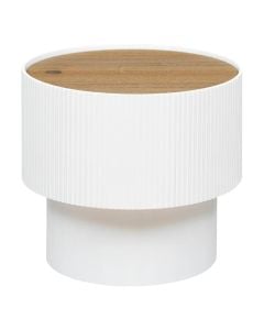 Tavolinë anësore, Enola, Mdf, e bardhë, D38.5 xH35cm