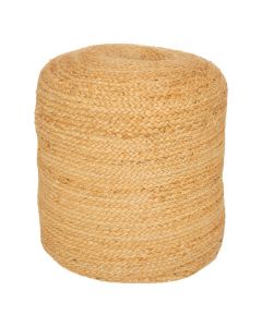 Pouffe, Jilian, cotton filling, jute straw, beige, D40xH40 cm
