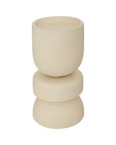 Candlestick, Rivi, ceramic, beige, 8.6x8.6xH18 cm