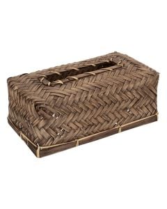 Decorative box, Jiling, bamboo/rattan, brown, 12x9xH23 cm