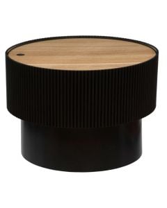 Coffee table, Enola, mdf, black/natural, 55x55xH38 cm