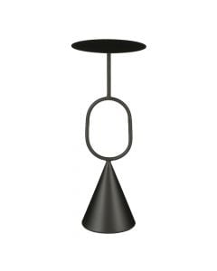 Tavolinë anësore, Ruben, metalike, e zezë, Ø24xH60 cm
