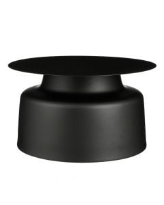 Tavolinë anësore, metalike, e zezë, Ø60xH33 cm