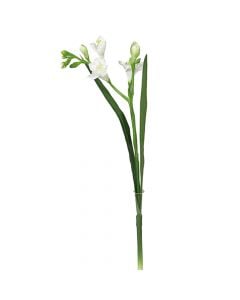 Lule artificiale, Freesia, plastike, e bardhë, 60 cm