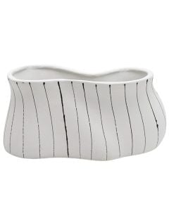 Vazo dekorative, qeramikë
, e bardhë/e zezë, 26x13x12 cm