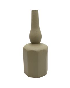Decorative vase, ceramic, beige, 13x13x32 cm