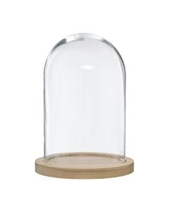 Vazo dekorative, xham/druri, kafe/transparente, Ø18xH26 cm