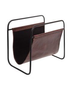 Magazine holder, leather, brown, 40x25xH36.5 cm