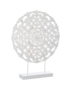 Decorative object, Anastasia, mdf, white, Ø48xH38.5 cm