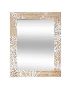 Decorative mirror, Elda, wooden, beige, 50x65 cm