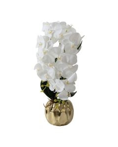Lule artificiale, në vazo, plastike, e bardhë, 15x50 cm