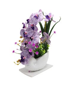 Artificial flower, in pot, plastic, purple, 24x40 cm