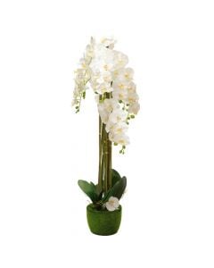 Lule artificiale, në vazo, plastike, e bardhë, 22x120 cm