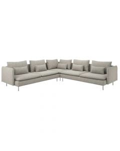 Corner sofa, Bella, right/left, textile upholstery, gray, 291x291xH69 cm