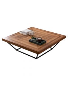 Coffee table , Cora, metal structure, mdf tabletop, brown/black, 100x100xH32 cm