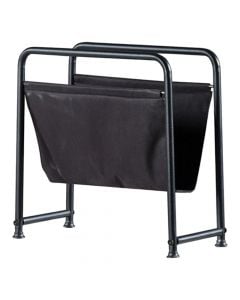 Magazine holder, Tubihome, metal structure, textile upholstery, black, 17x40xH42 cm