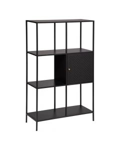 Multifuncional shelf, Nelia, metal, black, 80x35xH137 cm
