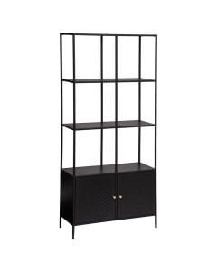 Multifuncional shelf, Nelia, metal, black, 80x35xH180 cm
