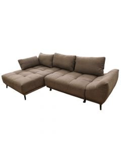 Corner sofa, left, Allegra, textile upholstery, dark brown, 270x169 cm
