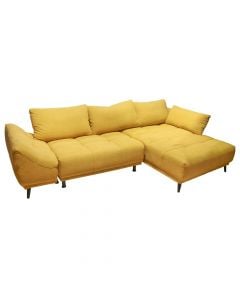 Corner sofa, right, Allegra, textile upholstery, mustard, 270x169 cm