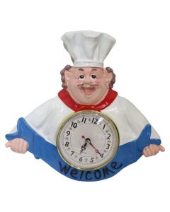 Statujë dekoruese, Schief Clock, porcelan,  bardhë/e blu, 30x7xH26 cm