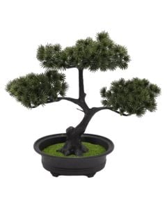 Lule artificiale, në vazo, polipropilen/beton, jeshile/e zezë, 28 cm