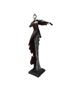 Decorative statue, Violin Performance, porcelain, colorful, 7x7xH30 cm